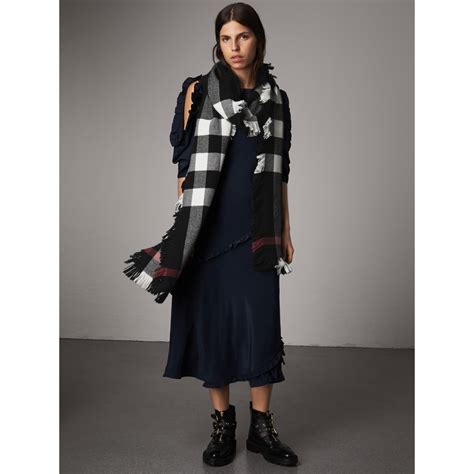 burberry fringed scarf black|Burberry scarves outlet.